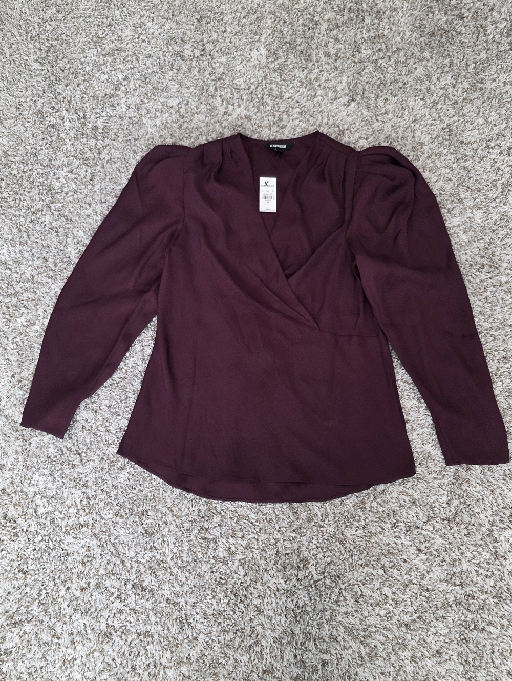 Express Women's Plum Wrap-Style Blouse